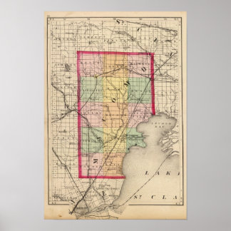 Póster Mapa del condado de Macomb, Michigan