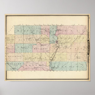 Póster Mapa del condado de Marathon