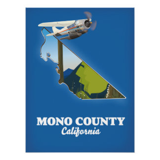 Póster Mapa del condado de Mono California