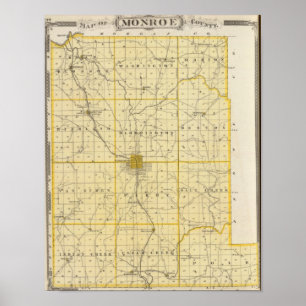 Póster Mapa del condado de Monroe