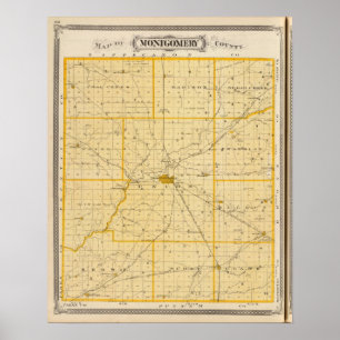 Póster Mapa del condado de Montgomery