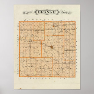 Póster Mapa del Condado de Orange