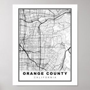 Póster Mapa del Condado de Orange