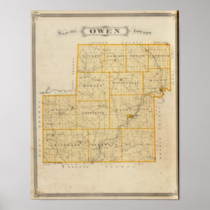 Póster Mapa del condado de Owen