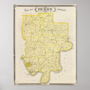 Póster Mapa del condado de Perry