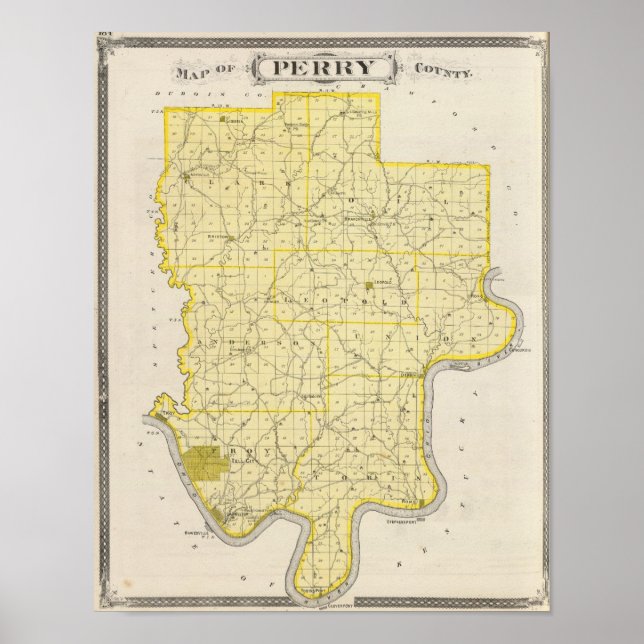 Póster Mapa del condado de Perry (Frente)