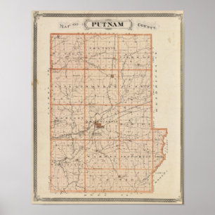Póster Mapa del condado de Putnam