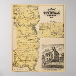 Póster Mapa del condado de Washington, Minnesota