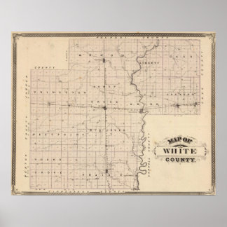 Póster Mapa del condado de White