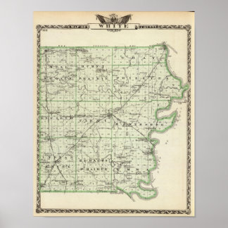 Póster Mapa del condado de White