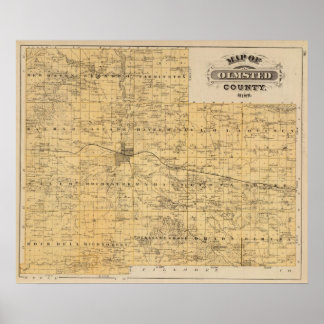 Póster Mapa del condado Olmsted, Minnesota