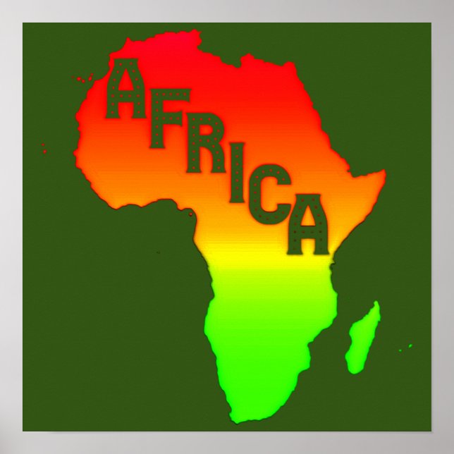 Póster Mapa del continente africano (Frente)