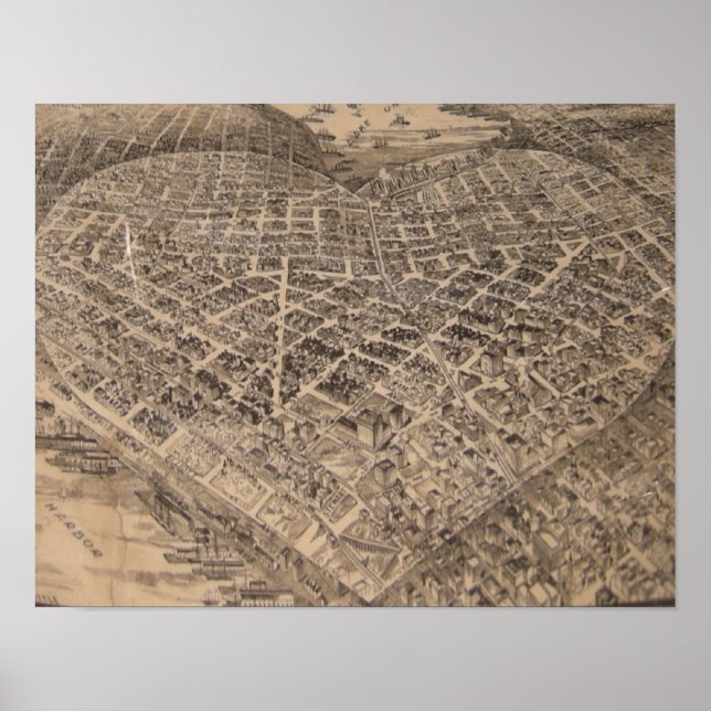 Póster Mapa del corazón del ganado vacuno (1905) (Frente)