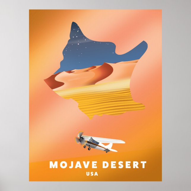 Póster Mapa del desierto de Mojave EE. UU. (Frente)