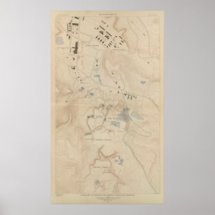 Póster Mapa del detalle de Mammoth Hot Springs
