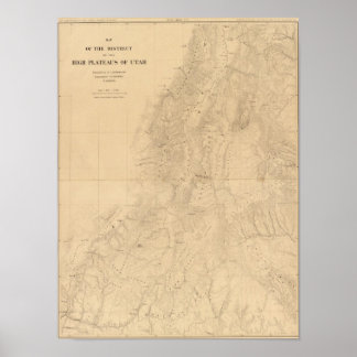 Póster Mapa del distrito de la Alta Meseta de Utah
