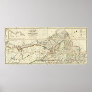 Póster Mapa del distrito de Montreal, Canadá más bajo