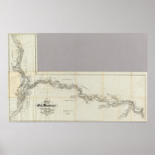 Póster Mapa del distrito Venango del aceite