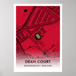 Póster Mapa del estadio Dean Court - Casa de la AFC Bourn