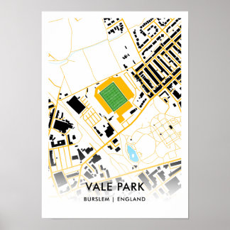 Póster Mapa del Estadio del Parque Vale - Hogar del Puert