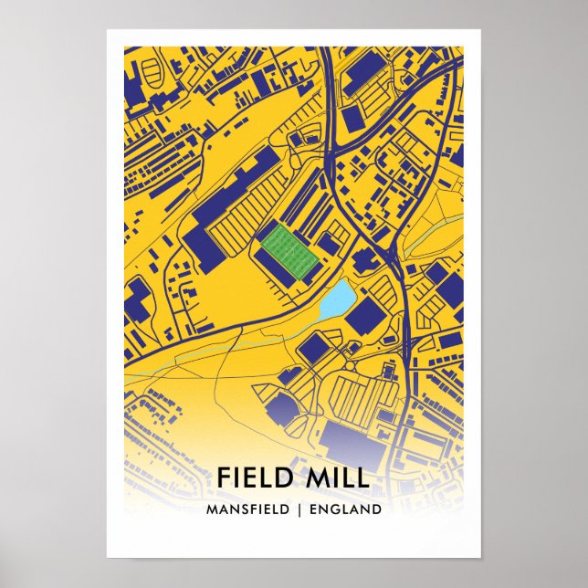 Póster Mapa del estadio Field Mill - Casa del FC Mansfiel (Frente)