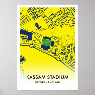 Póster Mapa del Estadio Kassam - Hogar de Oxford United