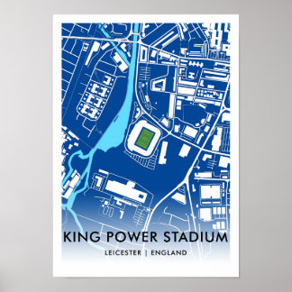 Póster Mapa del Estadio King Power - Casa de Leicester Ci