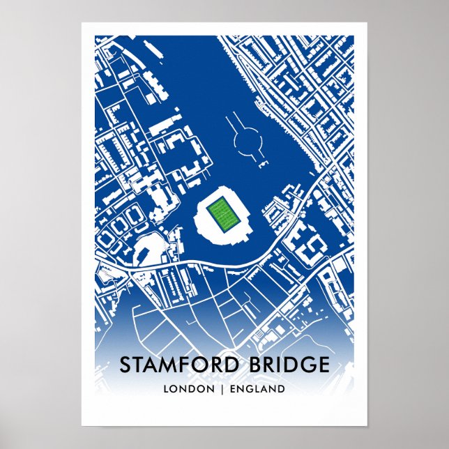 Póster Mapa del estadio Stamford Bridge - Hogar del Chels (Frente)