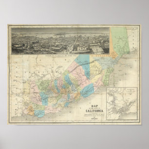 Póster Mapa Del Estado De California