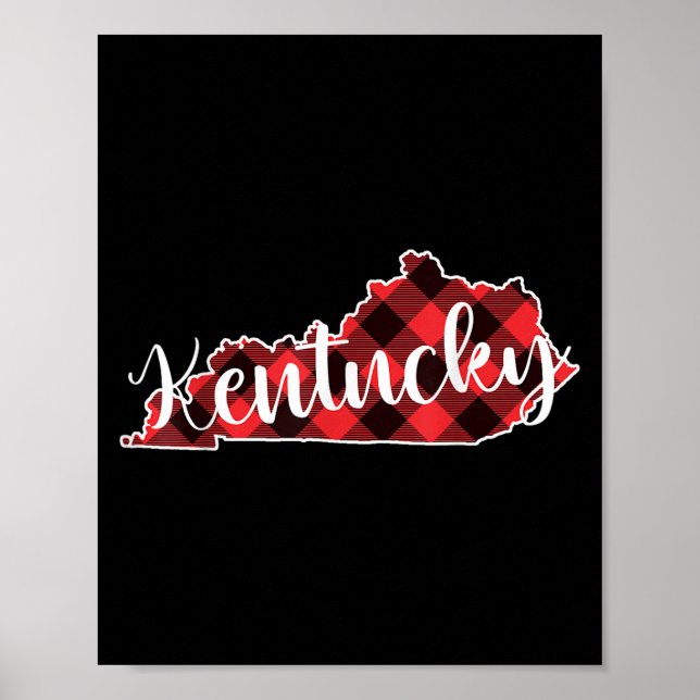 Póster Mapa del estado de Kentucky de cuadros de Buffalo  (Frente)