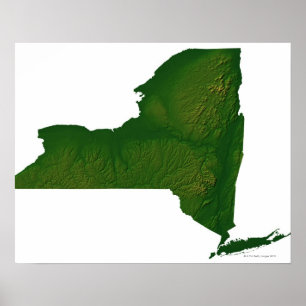 Póster Mapa del Estado de Nuevo York