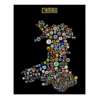 Póster Mapa Del Fútbol (Cymru)