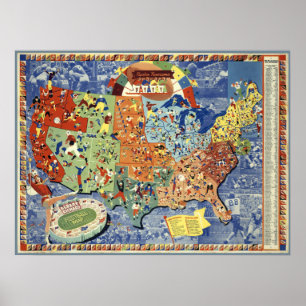 Póster Mapa del fútbol de la universidad de Albert