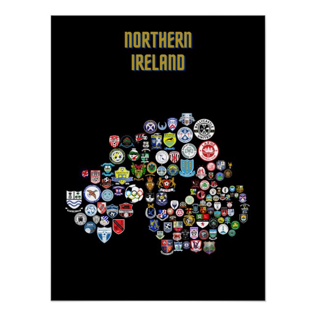 Póster Mapa Del Fútbol (Irlanda Del Norte) (Anverso)
