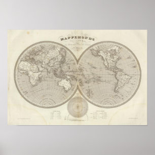Póster Mapa del globo