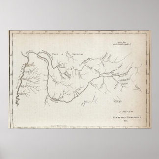 Póster Mapa del gobierno de Tennessee
