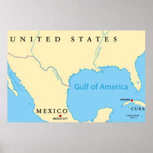 Póster Mapa del Golfo de América