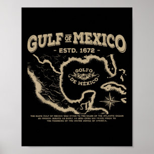 Póster Mapa Del Golfo De México 1672