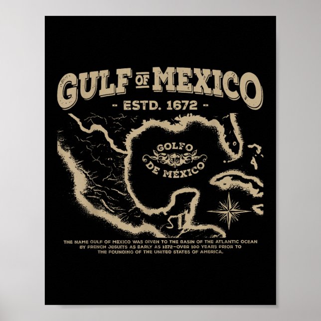 Póster Mapa Del Golfo De México 1672 (Frente)