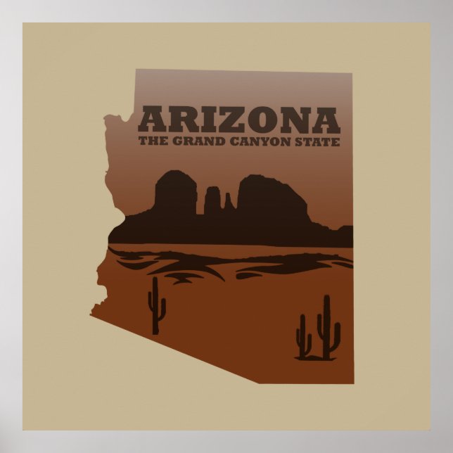 Póster Mapa del Gran Cañón de Arizona (Frente)