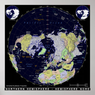 Póster Mapa del hemisferio norte