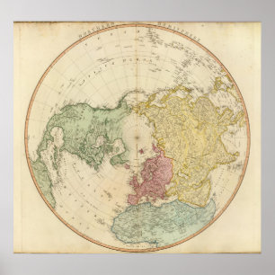 Póster Mapa del hemisferio norte