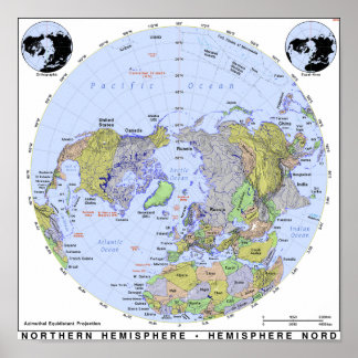 Póster Mapa del hemisferio norte