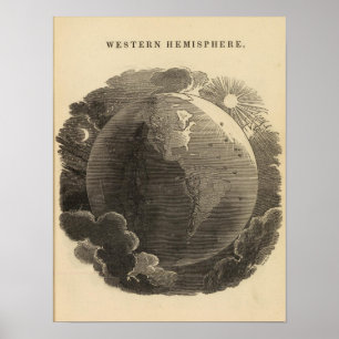 Póster Mapa del hemisferio occidental por Goodrich