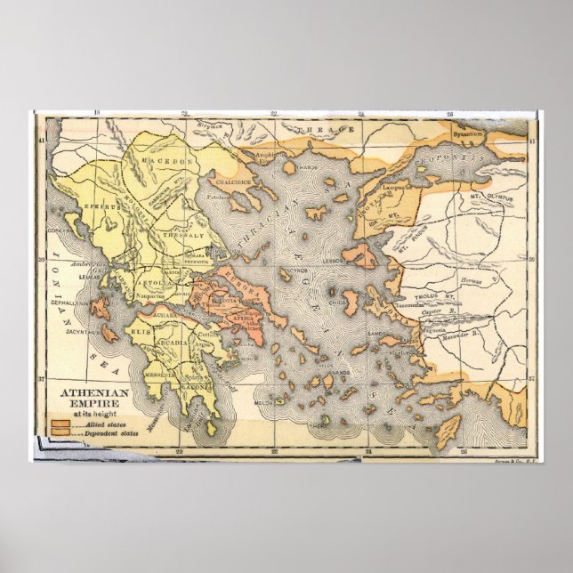 Póster Mapa del Imperio Ateniano (1899) (Frente)