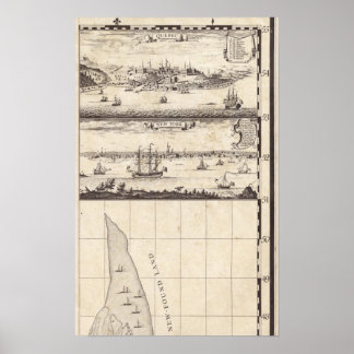 Póster Mapa del Imperio Británico en Estados Unidos Hoja 