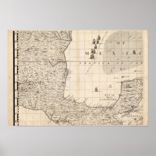 Póster Mapa del Imperio Británico en Estados Unidos Hoja 