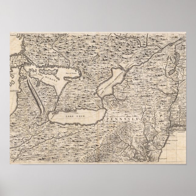 Póster Mapa del Imperio Británico en Estados Unidos Hoja  (Frente)