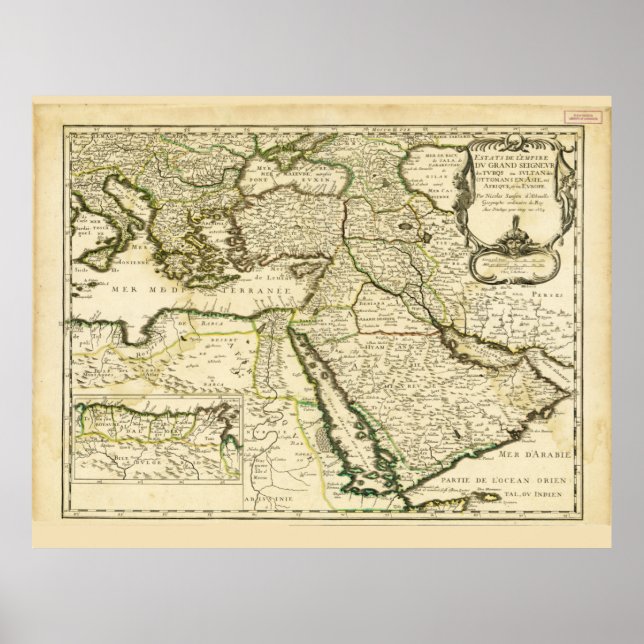 Póster Mapa del Imperio Otomano (1654) (Frente)