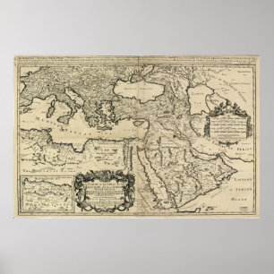 Póster Mapa del Imperio Otomano (1680)